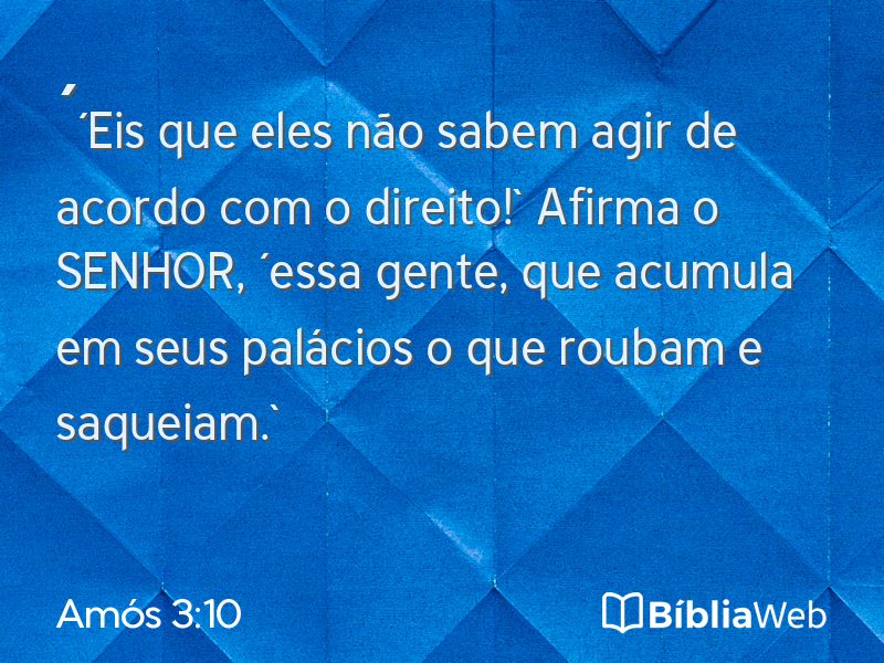 Amós 3:10 em imagem para compartilhar