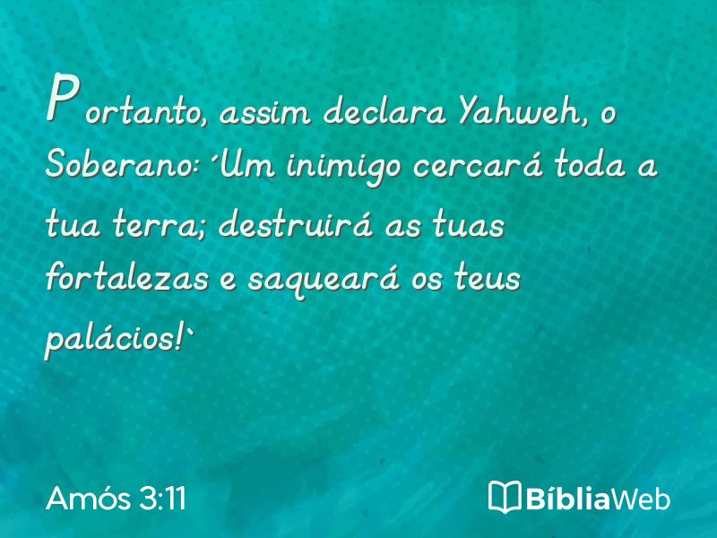 Amós 3:11 em imagem para compartilhar