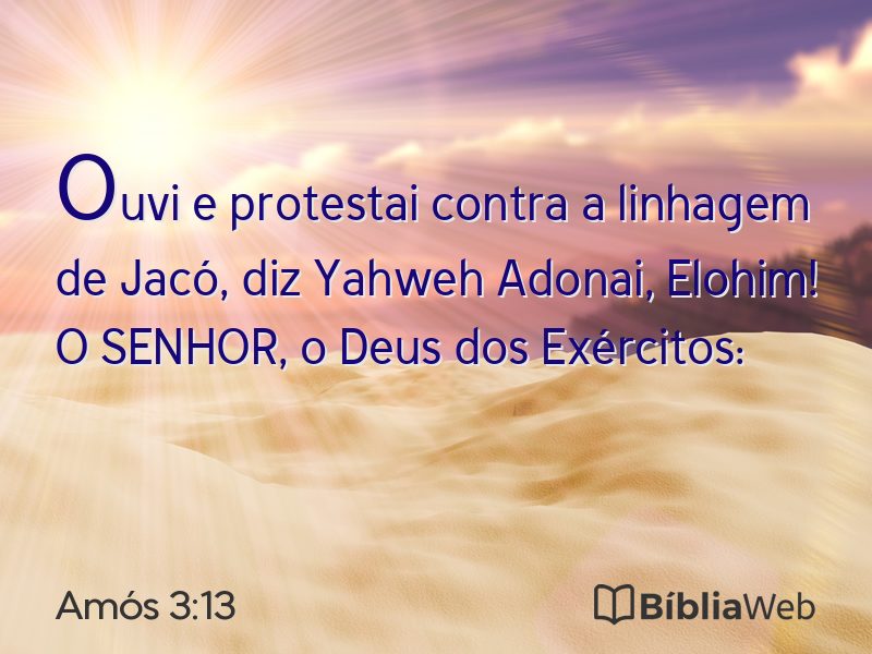 Amós 3:13 em imagem para compartilhar