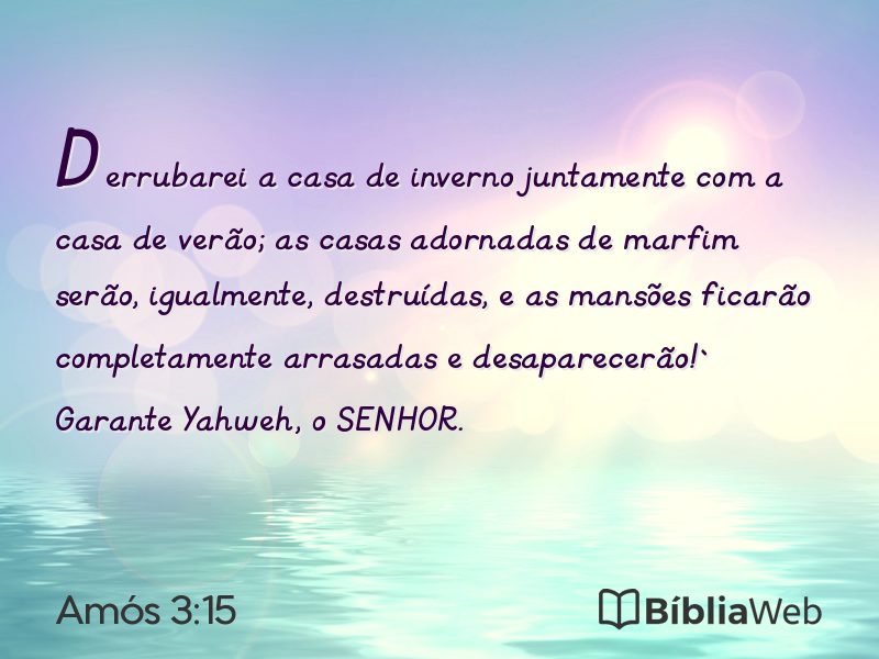 Amós 3:15 em imagem para compartilhar