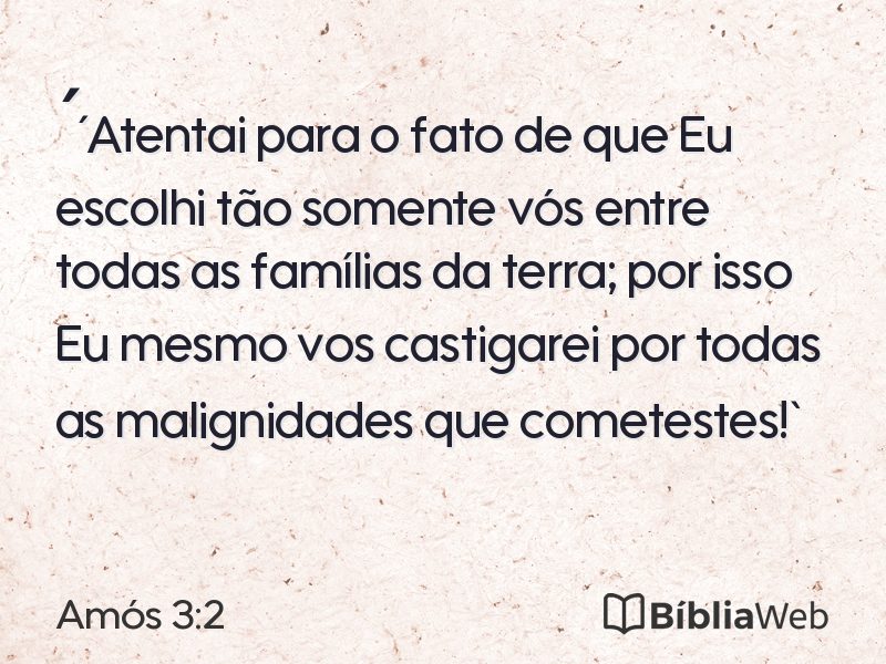 Amós 3:2 em imagem para compartilhar