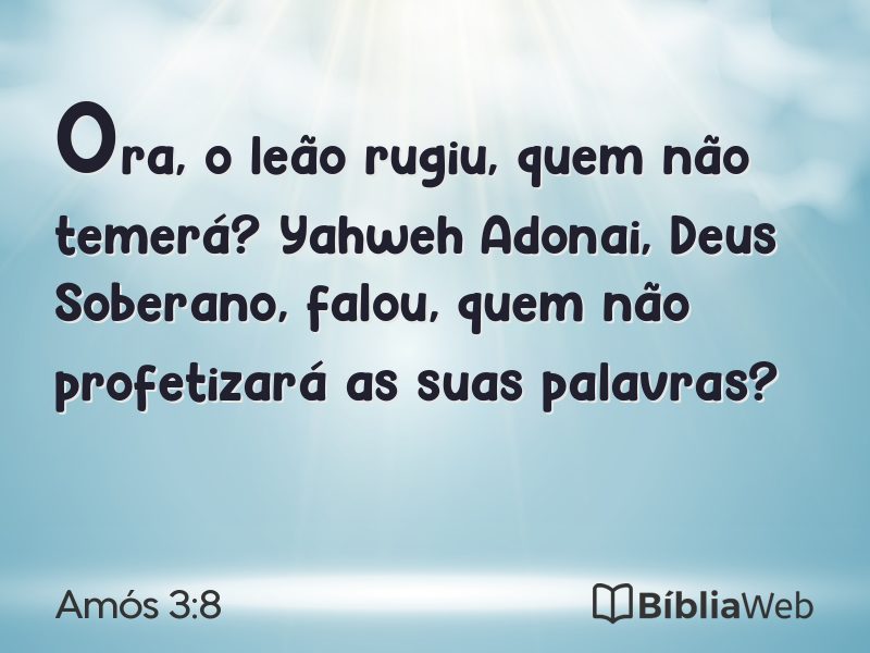 Amós 3:8 em imagem para compartilhar