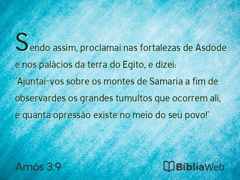 Amós 3:9 em imagem para compartilhar