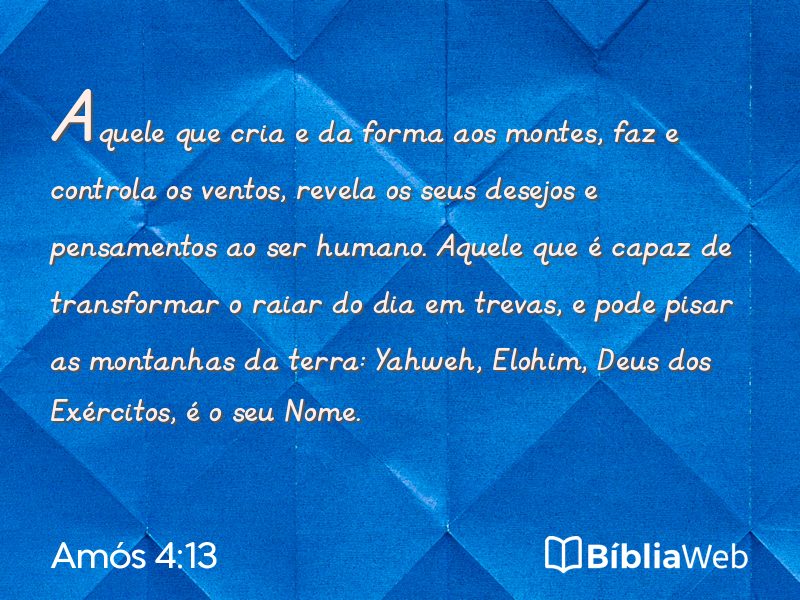 Amós 4:13 em imagem para compartilhar