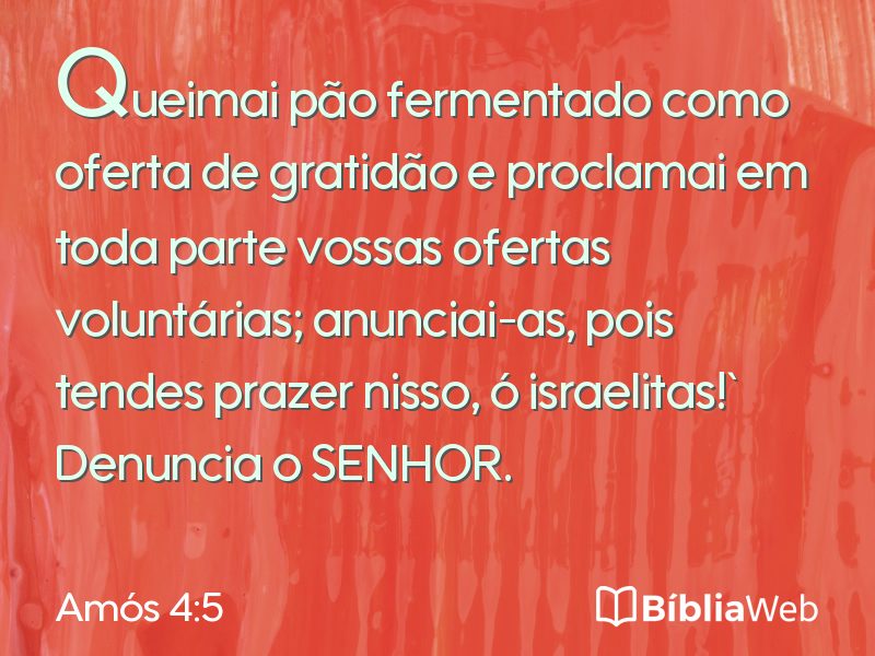 Amós 4:5 em imagem para compartilhar
