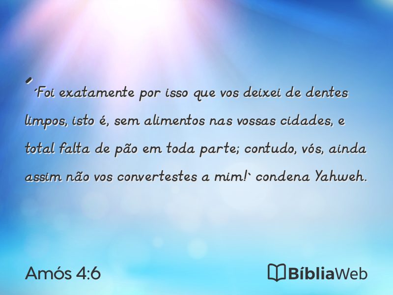 Amós 4:6 em imagem para compartilhar