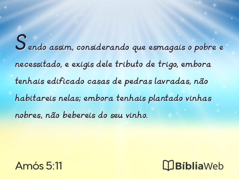 Amós 5:11 em imagem para compartilhar