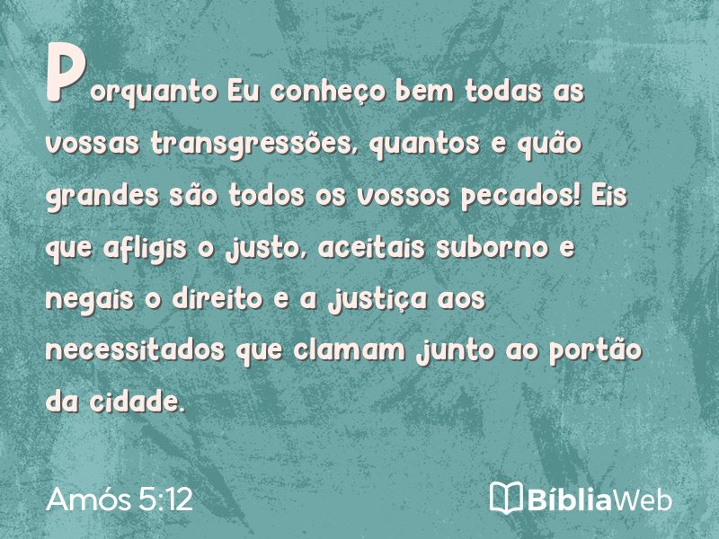 Amós 5:12 em imagem para compartilhar