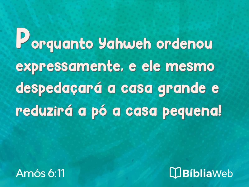 Amós 6:11 em imagem para compartilhar