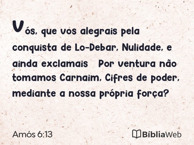 Amós 6:13 em imagem para compartilhar