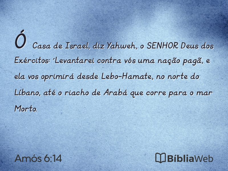 Amós 6:14 em imagem para compartilhar