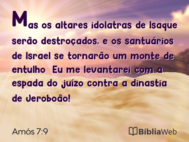 Amós 7:9 em imagem para compartilhar