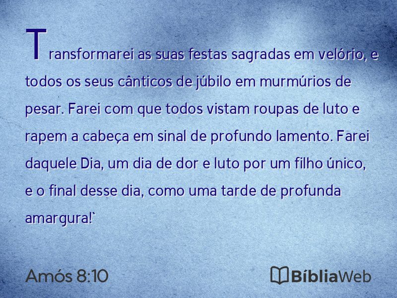 Amós 8:10 em imagem para compartilhar