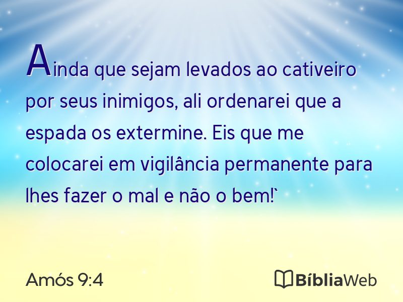 Amós 9:4 em imagem para compartilhar