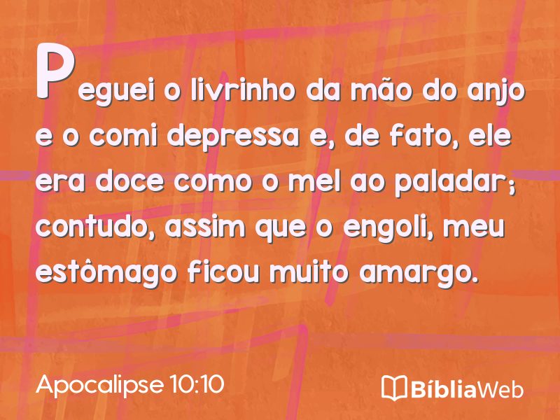 Apocalipse 10:10 em imagem para compartilhar