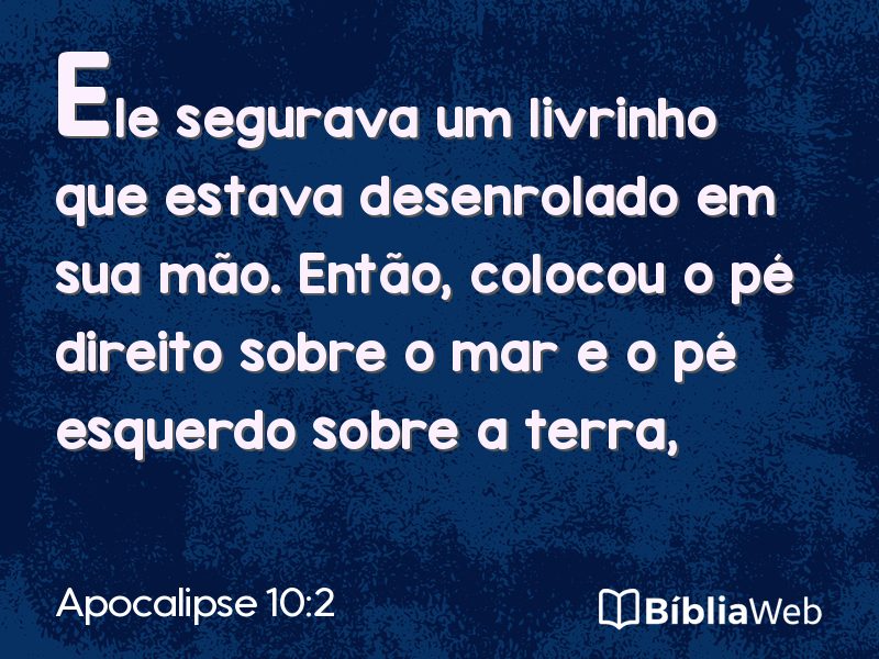 Apocalipse 10:2 em imagem para compartilhar