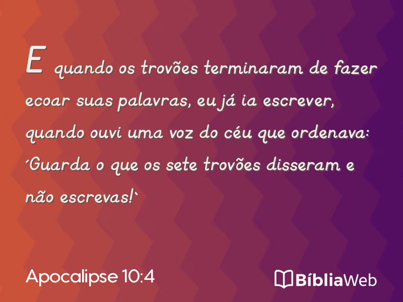 Apocalipse 10:4 em imagem para compartilhar