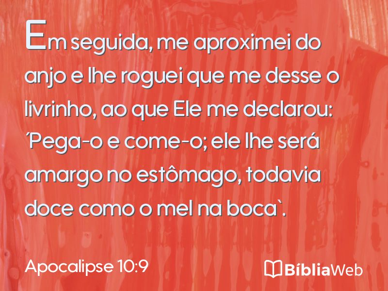 Apocalipse 10:9 em imagem para compartilhar