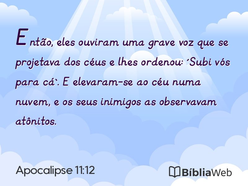 Apocalipse 11:12 em imagem para compartilhar