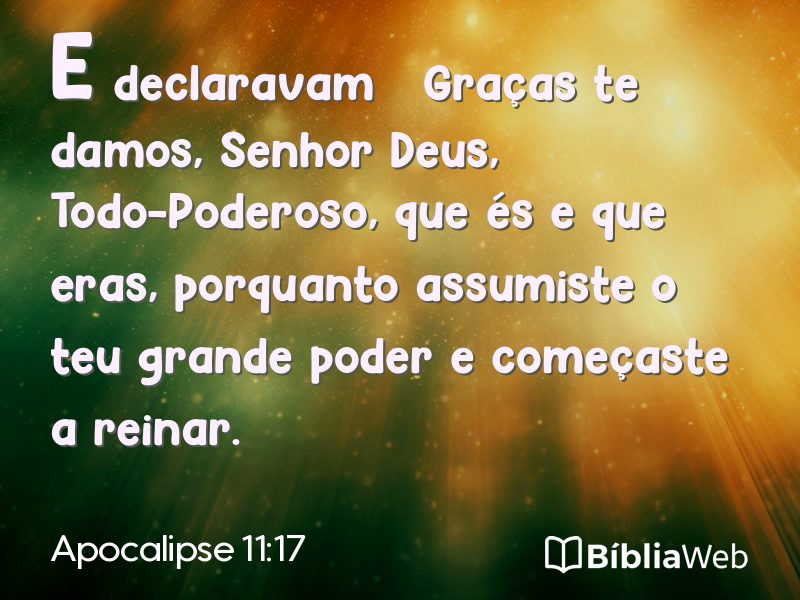 Apocalipse 11:17 em imagem para compartilhar