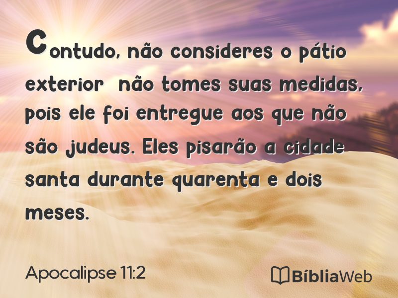 Apocalipse 11:2 em imagem para compartilhar