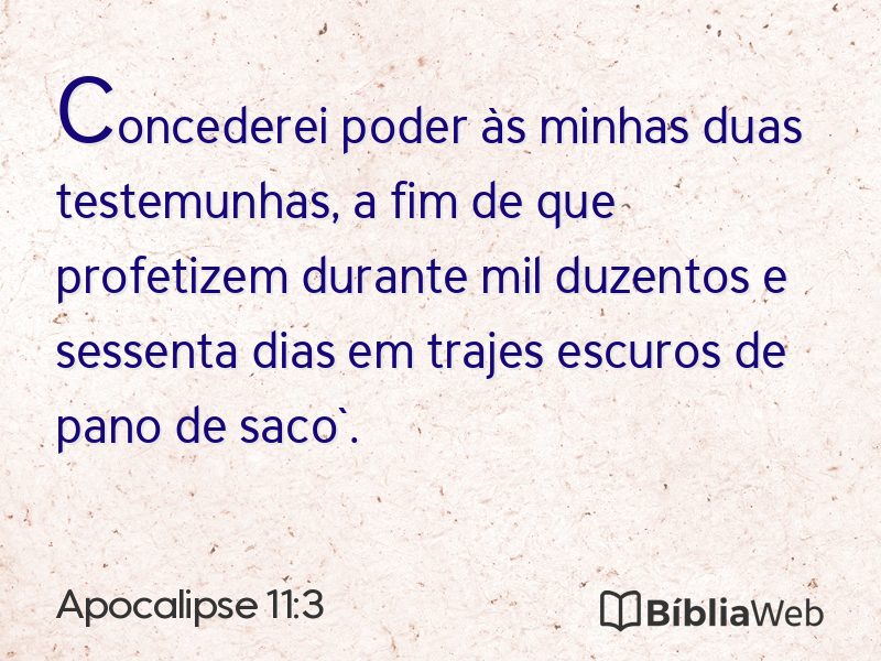 Apocalipse 11:3 em imagem para compartilhar