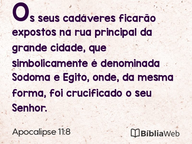 Apocalipse 11:8 em imagem para compartilhar