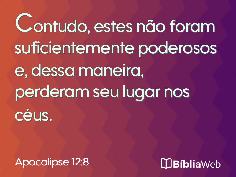 Apocalipse 12:8 em imagem para compartilhar