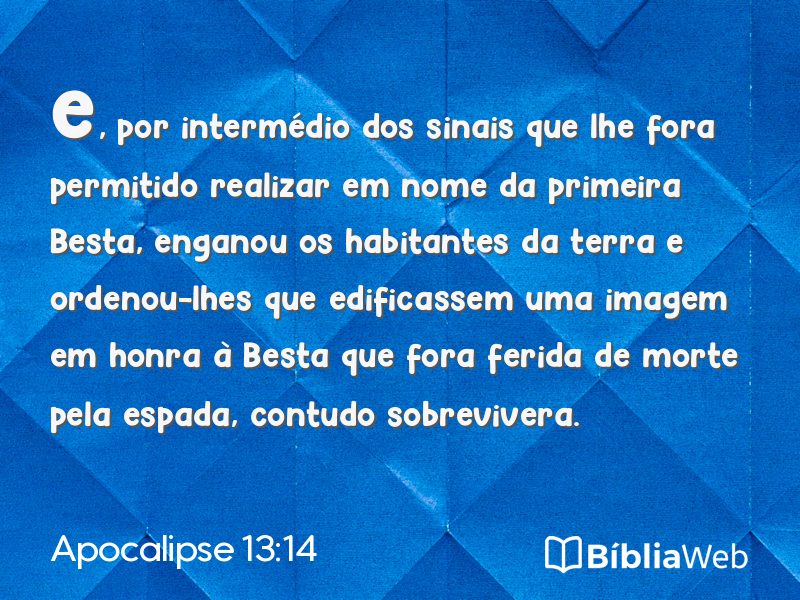 Apocalipse 13:14 em imagem para compartilhar