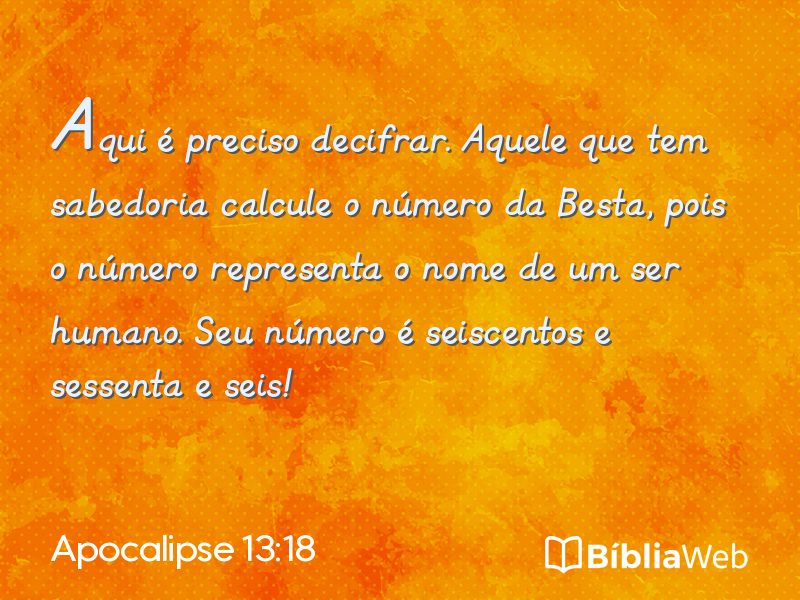 Apocalipse 13:18 em imagem para compartilhar