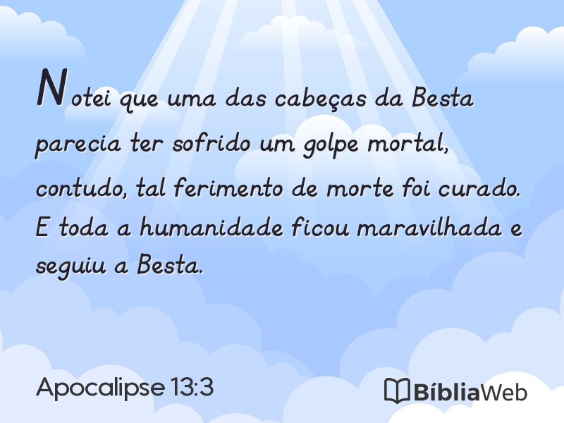Apocalipse 13:3 em imagem para compartilhar