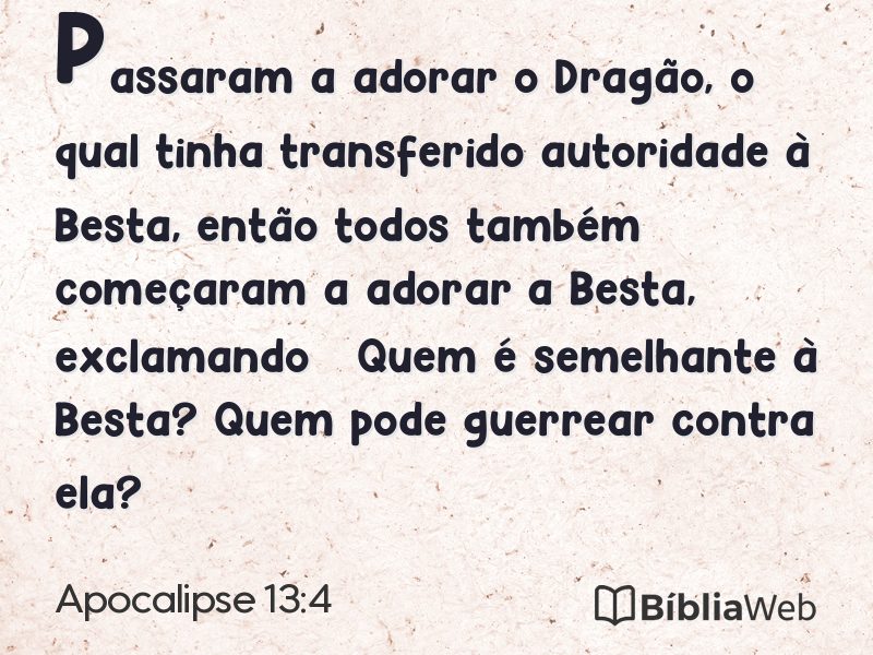 Apocalipse 13:4 em imagem para compartilhar