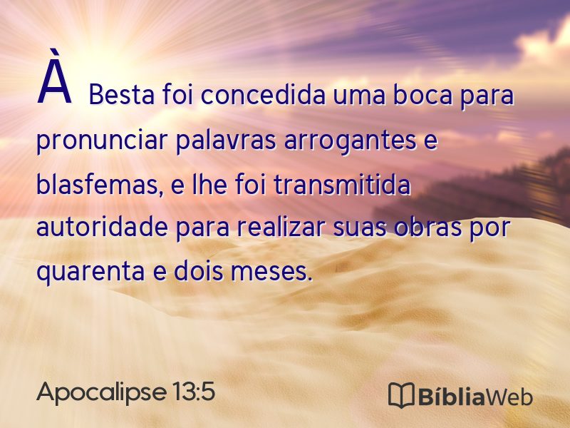 Apocalipse 13:5 em imagem para compartilhar