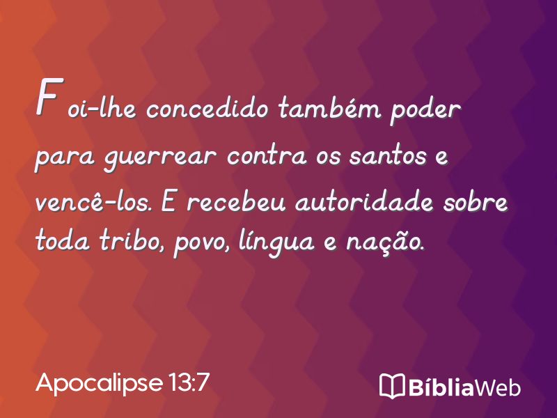 Apocalipse 13:7 em imagem para compartilhar