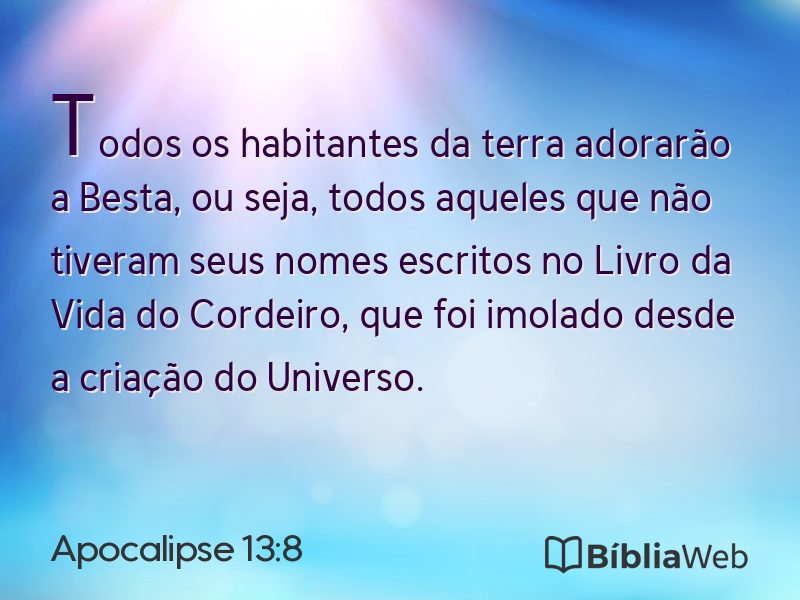 Apocalipse 13:8 em imagem para compartilhar