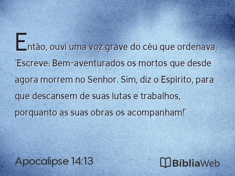 Apocalipse 14:13 em imagem para compartilhar