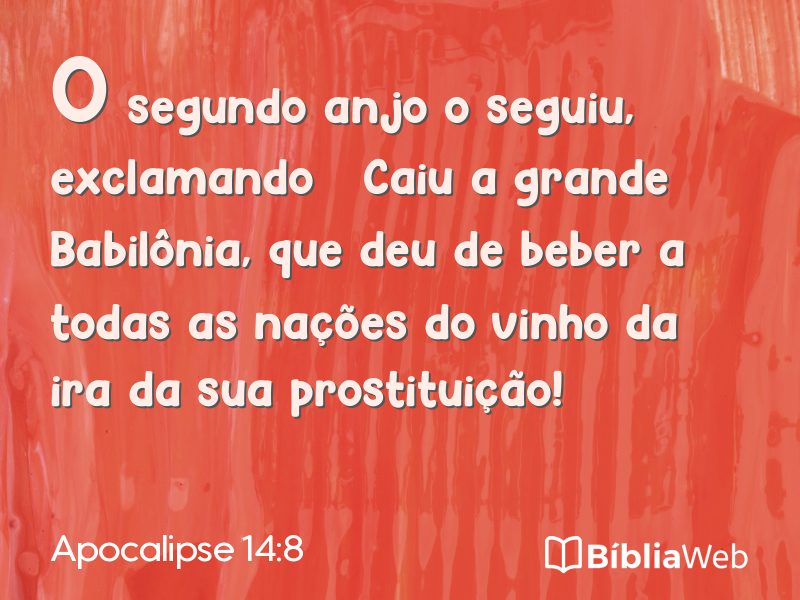 Apocalipse 14:8 em imagem para compartilhar