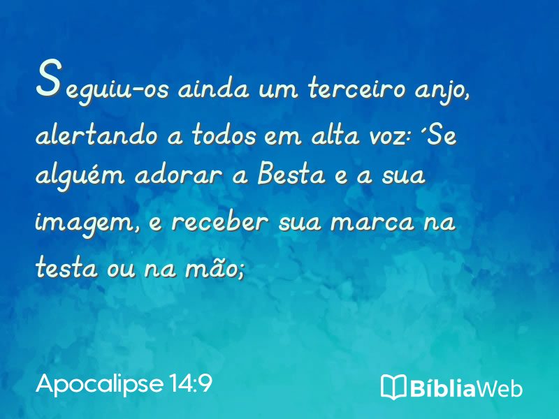 Apocalipse 14:9 em imagem para compartilhar