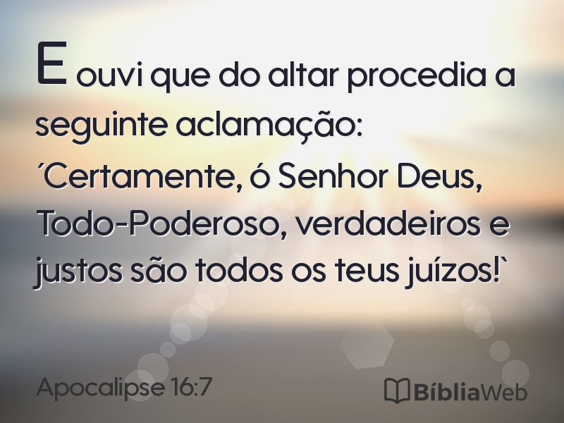 Apocalipse 16:7 em imagem para compartilhar