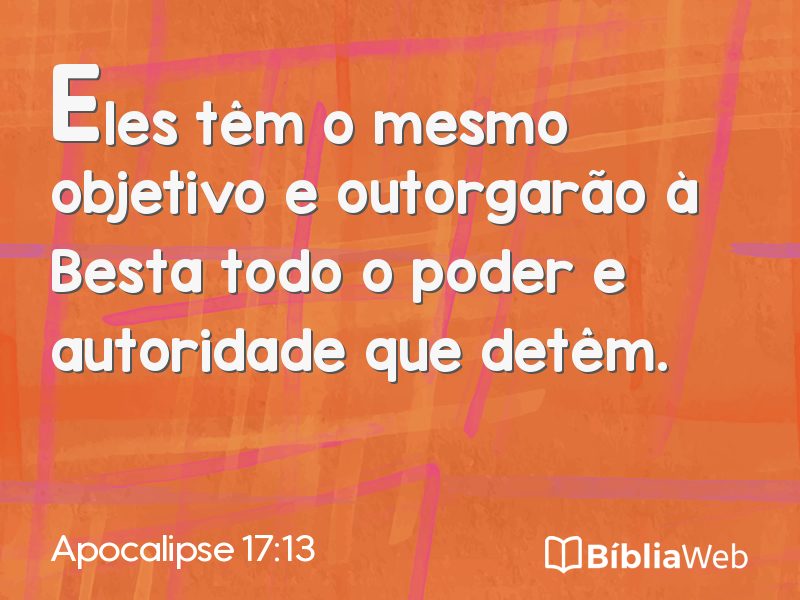 Apocalipse 17:13 em imagem para compartilhar