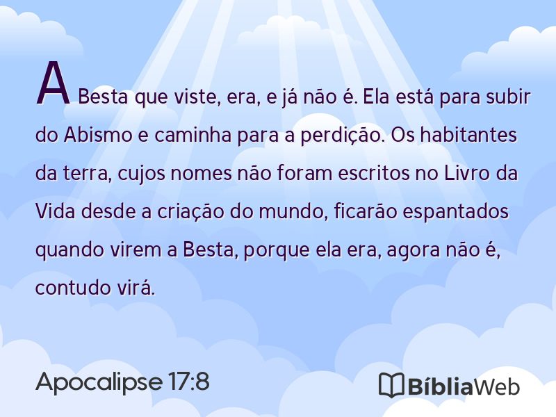 Apocalipse 17:8 em imagem para compartilhar