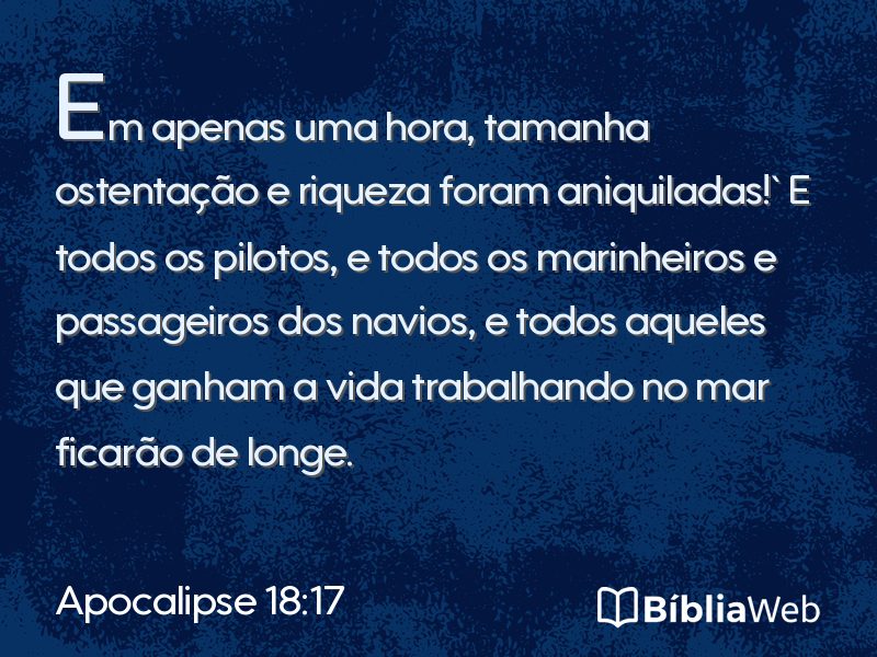 Apocalipse 18:17 em imagem para compartilhar