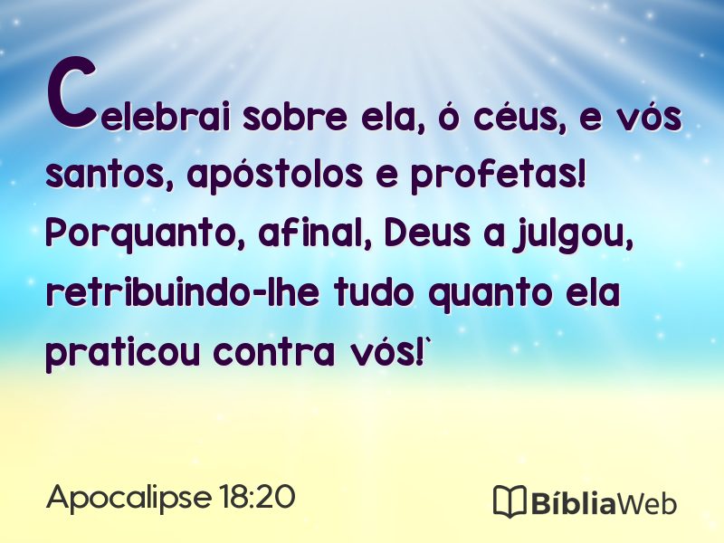 Apocalipse 18:20 em imagem para compartilhar