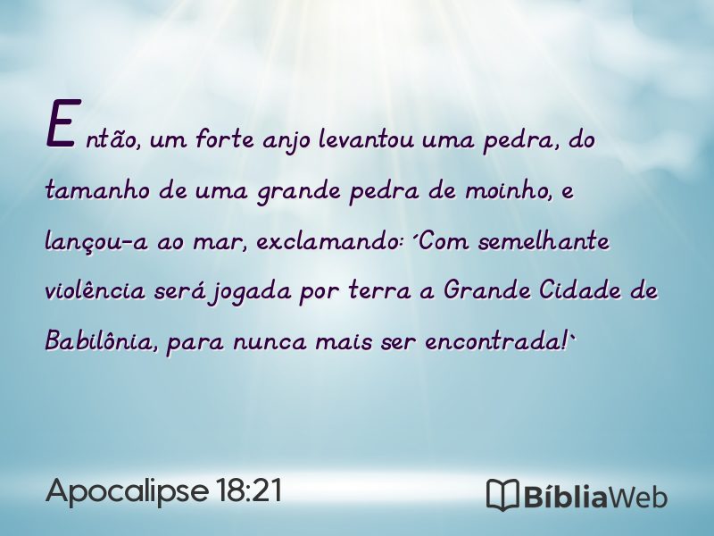Apocalipse 18:21 em imagem para compartilhar
