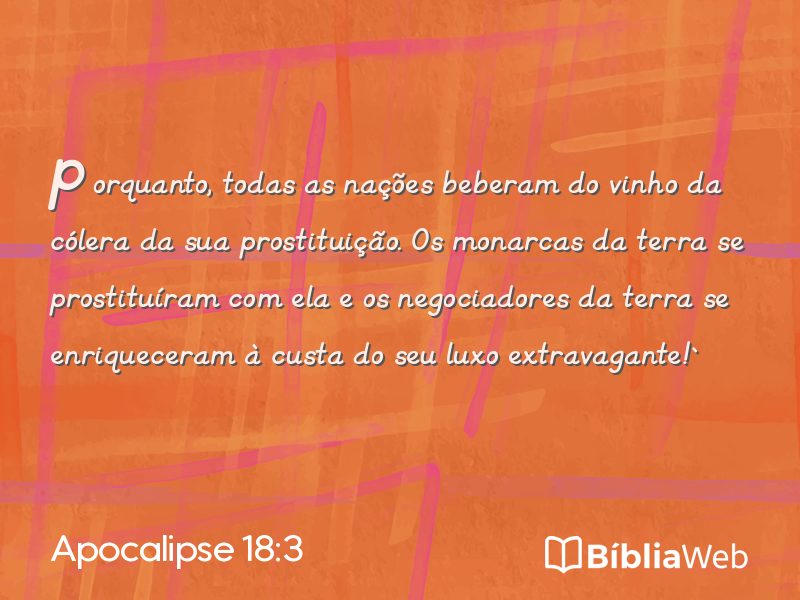 Apocalipse 18:3 em imagem para compartilhar