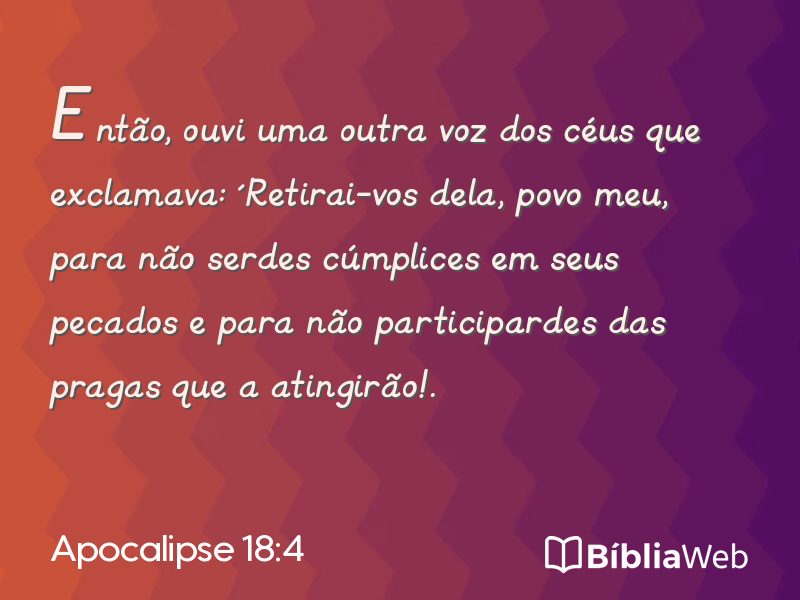 Apocalipse 18:4 em imagem para compartilhar