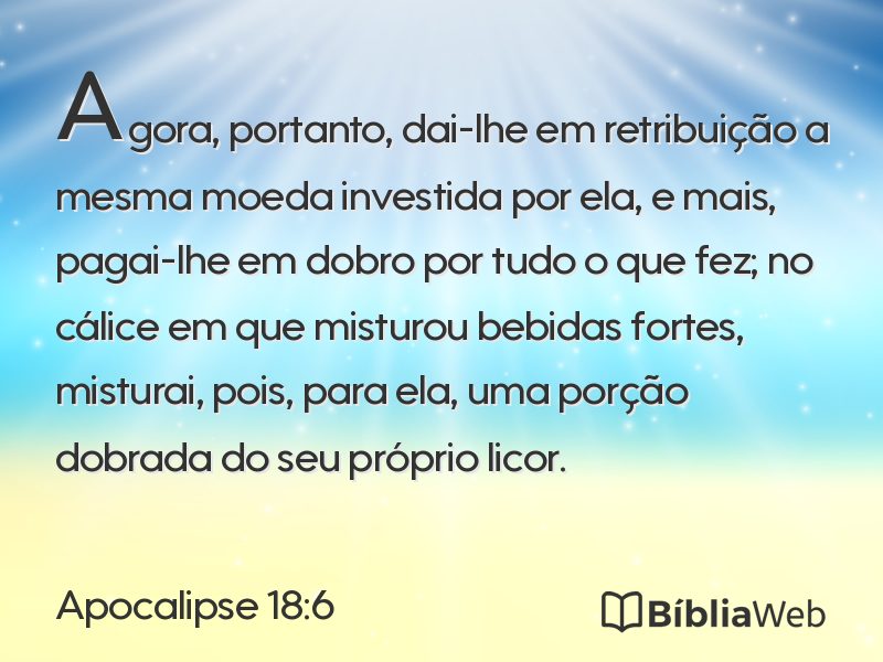 Apocalipse 18:6 em imagem para compartilhar