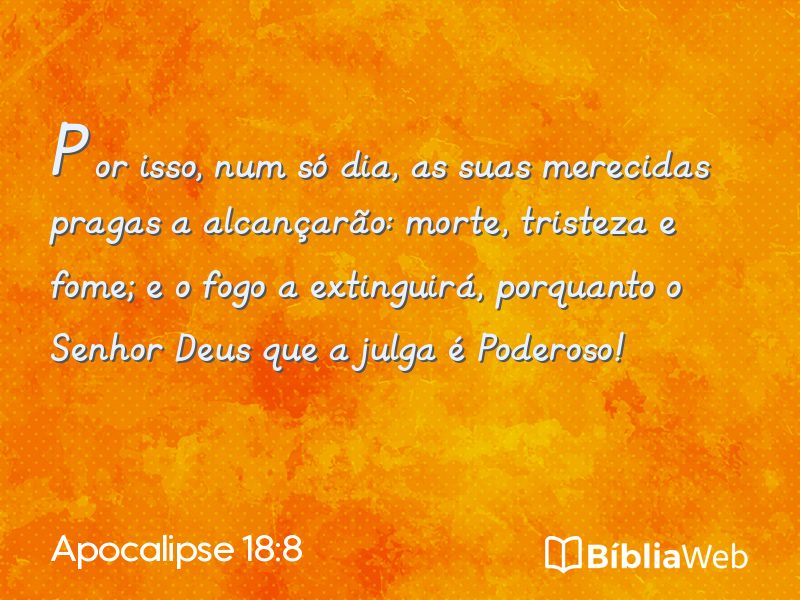 Apocalipse 18:8 em imagem para compartilhar