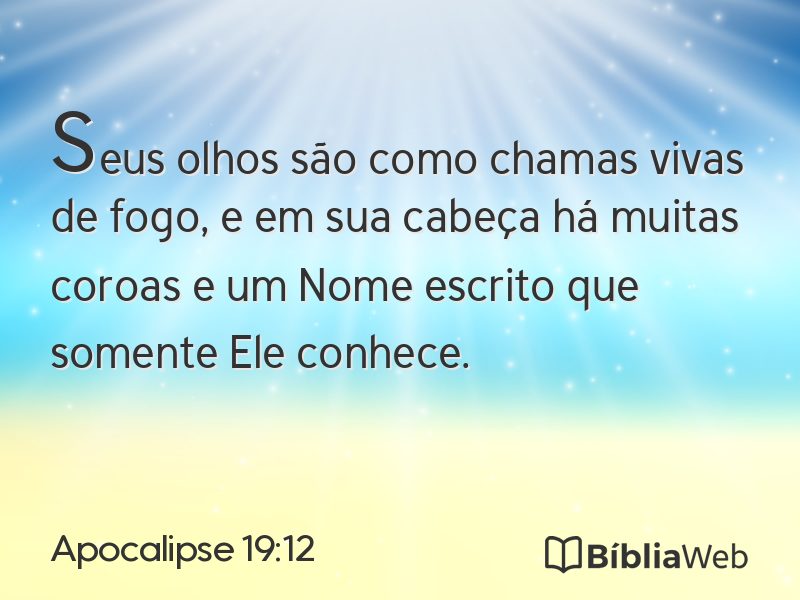Apocalipse 19:12 em imagem para compartilhar