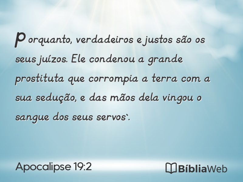 Apocalipse 19:2 em imagem para compartilhar